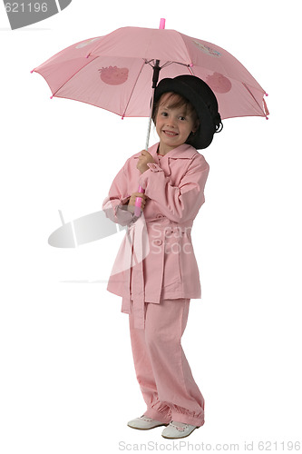 Image of pink girl with umbrella