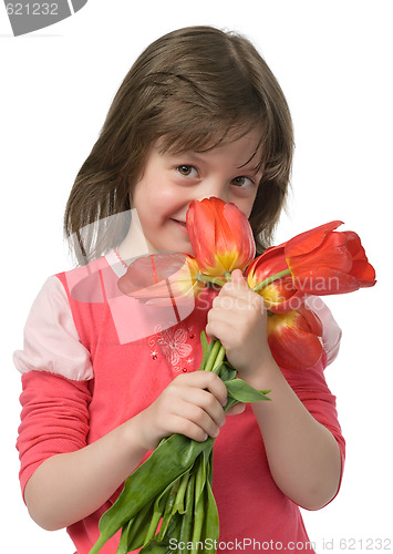 Image of girl with flowers