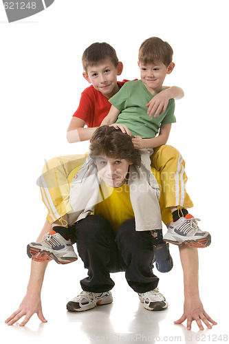 Image of daddy with two sons