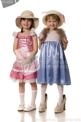 Image of two little girls in hats