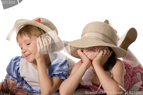 Image of Two little girls quarrelled