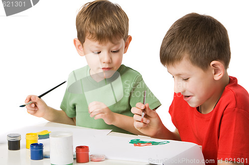 Image of two boys draw