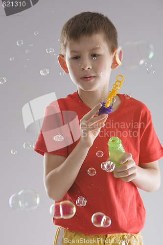 Image of boy with soap bubbles