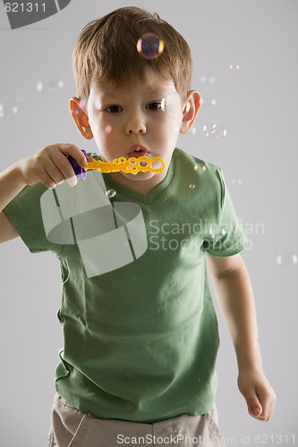 Image of boy with soap bubbles