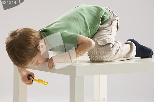 Image of boy with soap bubbles