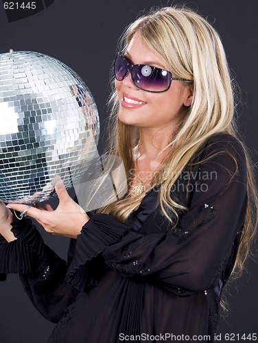 Image of party girl with disco ball