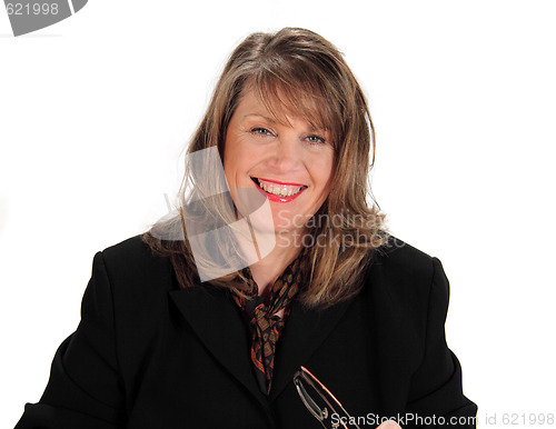 Image of Cheerful Businesswoman