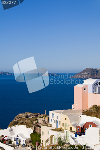Image of classic greek island architecture sea view santorini 