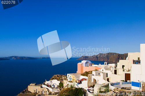 Image of classic greek island architecture sea view santorini