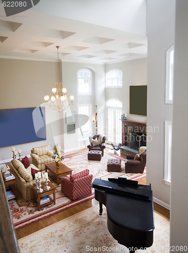 Image of  mansion large living room with piano