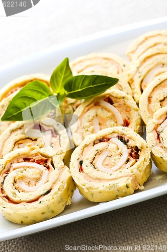 Image of Mini sandwich spiral roll appetizers