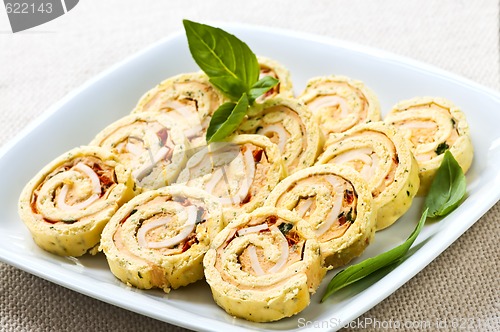 Image of Mini sandwich spiral roll appetizers