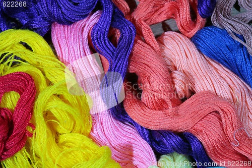 Image of texture of varicoloured threads