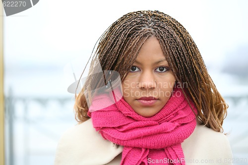 Image of woman in red scarf