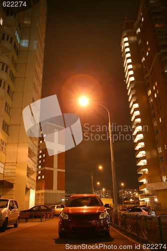 Image of city night courtyard