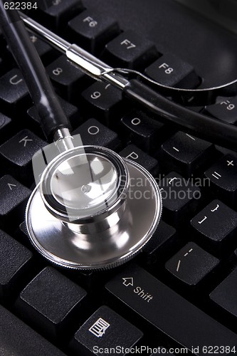 Image of Keyboard and Stethoscope