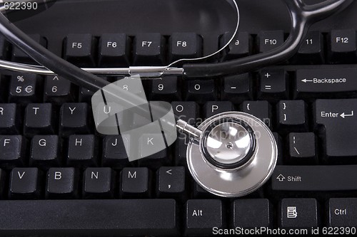 Image of Keyboard and Stethoscope