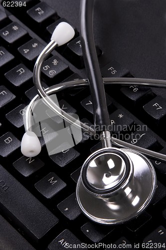 Image of Keyboard and Stethoscope