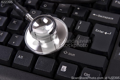 Image of Keyboard and Stethoscope