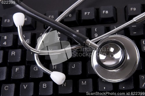 Image of Keyboard and Stethoscope