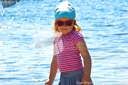 Image of Little girl at the sea