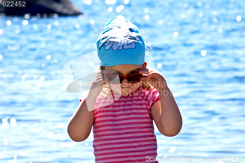 Image of Little girl at the sea