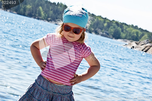 Image of Little girl at the sea