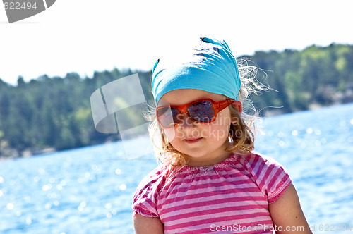 Image of Little girl at the sea