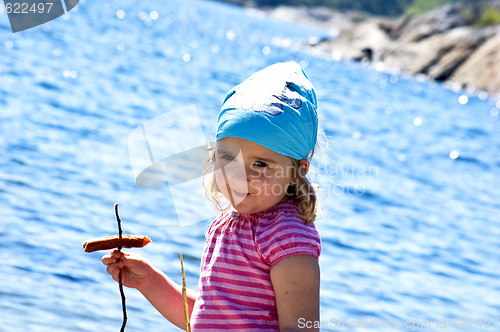 Image of Little girl at the sea