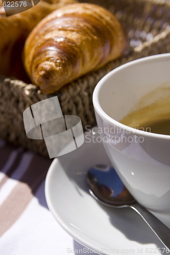 Image of coffee and croissant