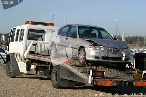 Image of Crashed Car on Trailer