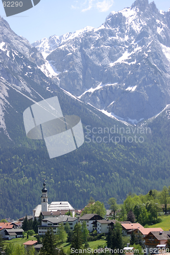 Image of Austrian church in mountain village