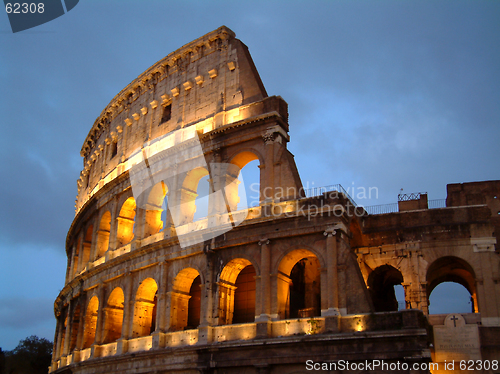 Image of Roman colosseum at night