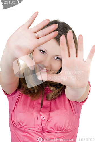Image of Portrait of the beautiful young woman. Isolated 