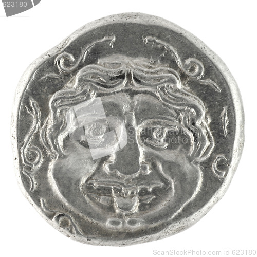 Image of Medusa on Ancient Greek Half Drachm 300 BC