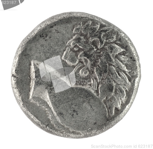 Image of Lion on Ancient Greek Half Drachm 350 BC