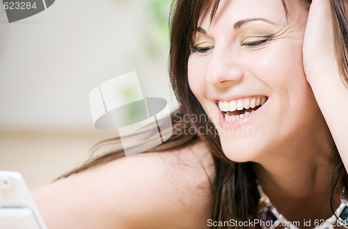 Image of woman with white phone