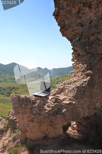 Image of Laptop outdoors