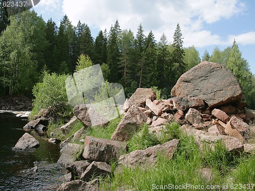 Image of Boulders on a river bank