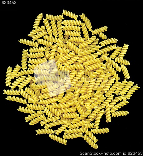 Image of Macaroni on black background