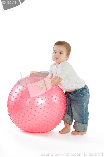 Image of Boy with a fitness ball