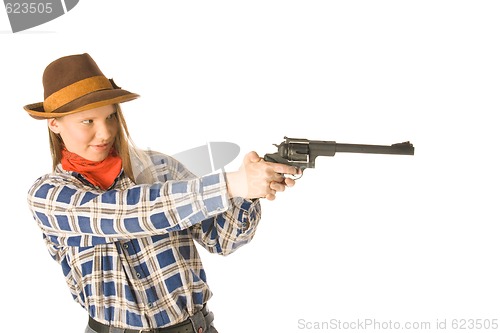 Image of Cowgirl with a gun