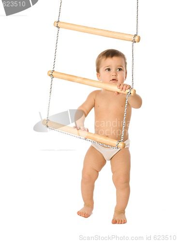 Image of Boy with a rope-ladder 3�