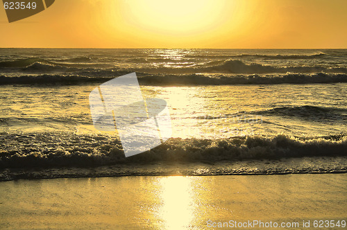 Image of Sun On Surf Background