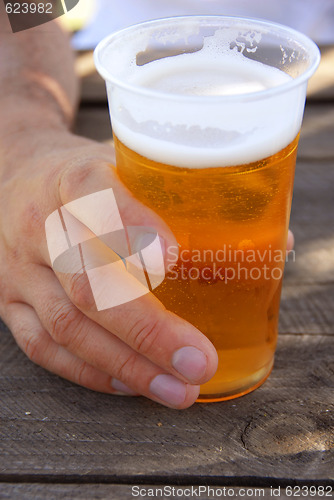 Image of Beer in plastic glass