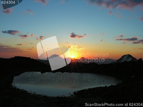 Image of Decline above mountain lake