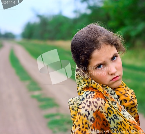 Image of Portrait girl on nature