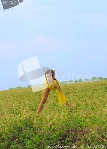 Image of Beauty teen girl on nature