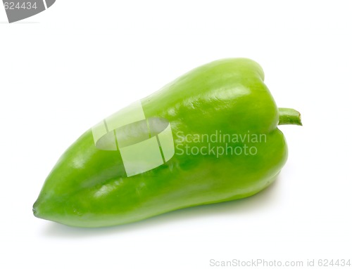 Image of One green pepper isolated on white