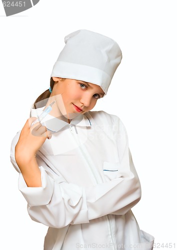 Image of Medical Student Girl isolated on white